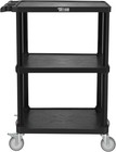 3-tier Plastic Service Utility Cart  Rolling Flat Cart With Wheels For Garage