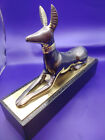 Ancient Egyptian Statue Seated God Anubis Jackal Grave Dead Underworld
