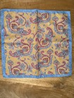 Nwt R  Hanauer Pocket Square Paisley Medallion Rolled Edges