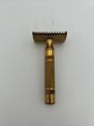 1930s Gillette 3 Piece Safety Razor Gold Plated With Case Vintage