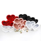 Set Of 2  Double-hearts Flower gift Boxes  Black white pink red   W315