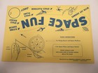 Vintage 1960s Space Fun Toy Rocket Store Display Sign Cardboard Unused Rare