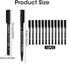 12 Pack Fine Point Black Permanent Marker Pens 0 6mm  Quick-dry Waterproof Ink F