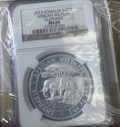 2013 Somalia African Wildlife Elephant 1 Oz 999 Silver 100 Shillings Ngc Ms69