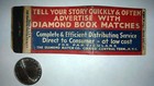 Rare Old Vintage  advertise With Diamond Book Matches  Matchbook made In Usa