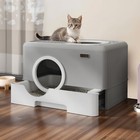20 x15  Enclosed Cat Litter Box Odorless Toilet Slide Out Anti Spillage W  Scoop