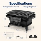 Cast Iron Charcoal Grill W  Double-sided Grate Portable Outdoor Bbq Grill Stove