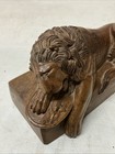 Antique Swiss Black Forest Carved Wood Lion Of Lucerne Sculpture Dated 1921 7 