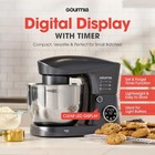 Gourmia 5 Quart Digital Electric Stand Mixer With Attachments  Bowl Shield