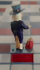 Vintage Uncle Sam Cast Iron Mechanical Coin Bank Working                        