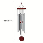 1pc Red Wood   Silver Aluminum Wind Chime With 6 Tubes For Outdoor Decor - New