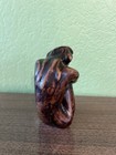 Vintage Sculpture Wrapped Seated Nude Girl Carved Stone    