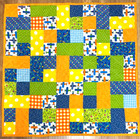Baby Quilt Handmade Boy s Airplanes Blue Orange Crib Blanket  40  X 40  New