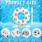 Hollowfly 6 Pcs 28 Inch Sport Inflatable Pool Ring Baseball White  Black