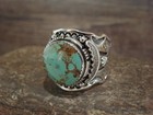 Native American Sterling Silver   Turquoise Ring - Lee - Size 14 5