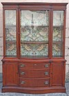 Antique Bassett Federal Mahogany Wood Bowfront Curved Glass China Cabinet Buffet