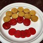 Bakelite Catalin Vintage Poker Chips 75 Pc Red   Butterscotch 1 1 2    Vgc