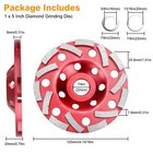 5  Diamond Grinding Cup Wheel Disc Two Row 14-segment Grinder Concrete Granite