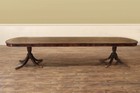 12ft Mahogany Dining Room Table Satinwood Inlaid Double Pedestal Duncan Phyfe