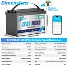 12v 100ah Lifepo4 Lithium Battery Bluetooth Monitoring For Rv Solar Marine Panel