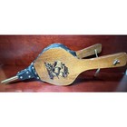 Vintage Fireplace Bellow Wood Leather Brass Tone Ship Nautical Beach Decor