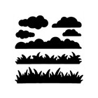 Really Great Stencils  Clouds   Grass  6x6   Layering   Puffy   Lawn  Meadow