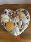 Seashell Sailors Heart Trinket Jewelry Box Beach Nautical Shells 5 5    Vintage  