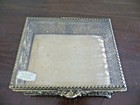 24kt Gp Gold Filigree Ormolu Beveled Glass Top Jewelry Trinket Box Casket Vanity
