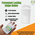Specialist Id Permanent Locking Hard Plastic Badge Holder - Clear   Vertical