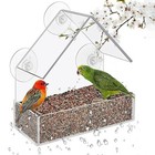 Bird Feeder  Clear Window Outside Hanging Bird Feeder House With Suction Cup Us