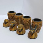 Egyptian Canopic Jar Set     Ancient Style Handmade Collectible Pharaoh Sculpture