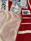 Vintage 80s Budweiser Beach Towel 100  Cotton 29x58 Red White Blue No Fade Clean