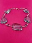 925 Large Blue Glass Crystals Necklace  Bracelet And Earrings 
