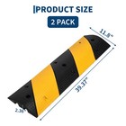 2 Pack 3 3 Ft Rubber Speed Bump  Heavy Duty Speed Bumps  25 000 Lbs Capacity