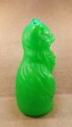 Vintage A j  Renzi 17 Inch Cat Blow Mold Coin Money Bank Green With Pink Eyes