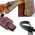 Adjustable Guitar Strap Embossed Leather Acoustic Electric Bass Guitar Strap Usa