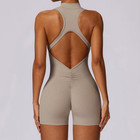 S-xl Backless Yoga Jumpsuit Set Zippered Gym Workout Sportswear Fitness Wear Hot
