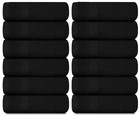 Whiteclassic Luxury Cotton Washcloths - 13x13 Hotel Face Towel   Black 12 pack