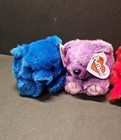 Lot Of 4 Vtg Swibco Puffkins Bears  Bull  Elephant With Tags  1990 s 