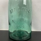 Very Nice Mason s Patent 1858 Half Gallon Fruit Jar W strong Green-tone   Lid
