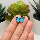 Aqua Blue And Silver Butterfly Charms  14x20mm - Us Seller