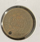 1844 Braided Hair Large Cent Penny 1c United States Coin Holed Good Details