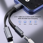 Samsung Galaxy S25 Headphone Adapter  Usb C To Aux Mic Jack With Pd 60w Gray 