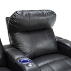 Home Theater Recliner Seating x4 Front Row   X4 Back Row  Black Leather Blue Led