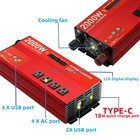 Movffggrm 2000w 12v Power Inverters For Vehicles peak 4000 Watt  Car truck Dc   