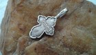 Vintage antique Sterling Silver Small Orthodox Cross Crucifix    lord  Have Mercy   