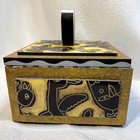 Artist Signed Rokoko Trinket Box Handmade Carved Wooden  bird Bath  97  50  Off