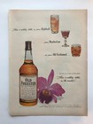 1953 Old Forester Whisky  Florida Oranges  Stevens Twist Twill Vintage Print Ads