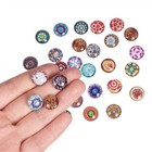 200pcs Mosaic Printed Glass Half Round dome Cabochons For Earring Jewelry Making
