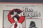 Antique Framed Musical Play Advertisement Poster Miss Elegant Signed